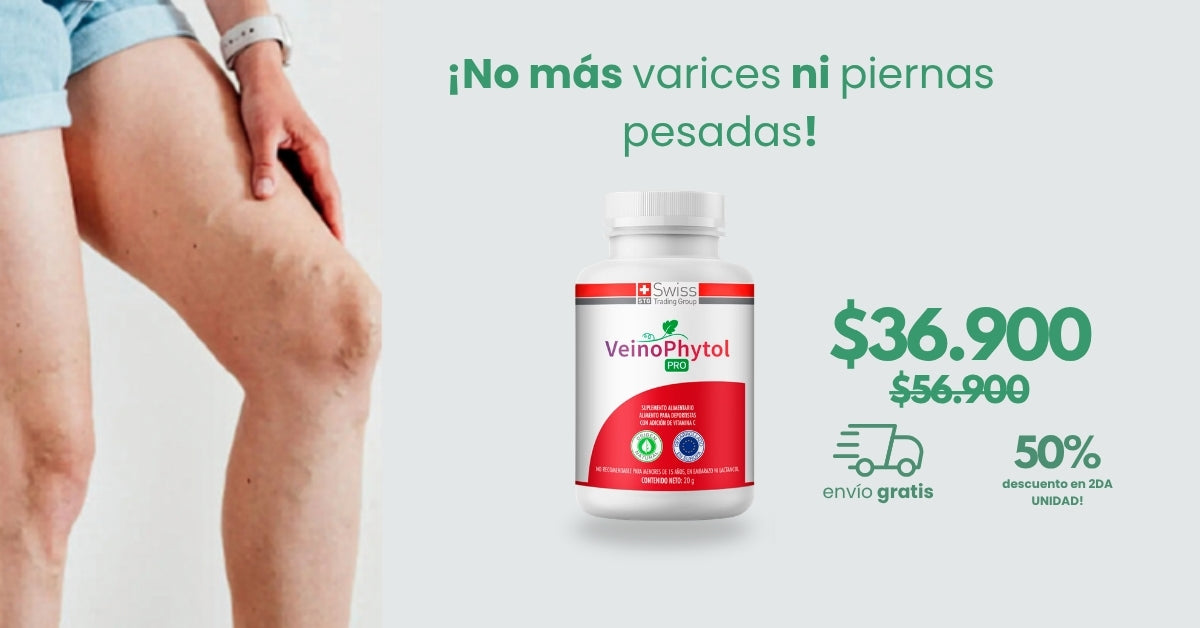 VeinoPhytol Pro 30 Cápsulas Sin Varices Arañitas Ni piernas cansadas