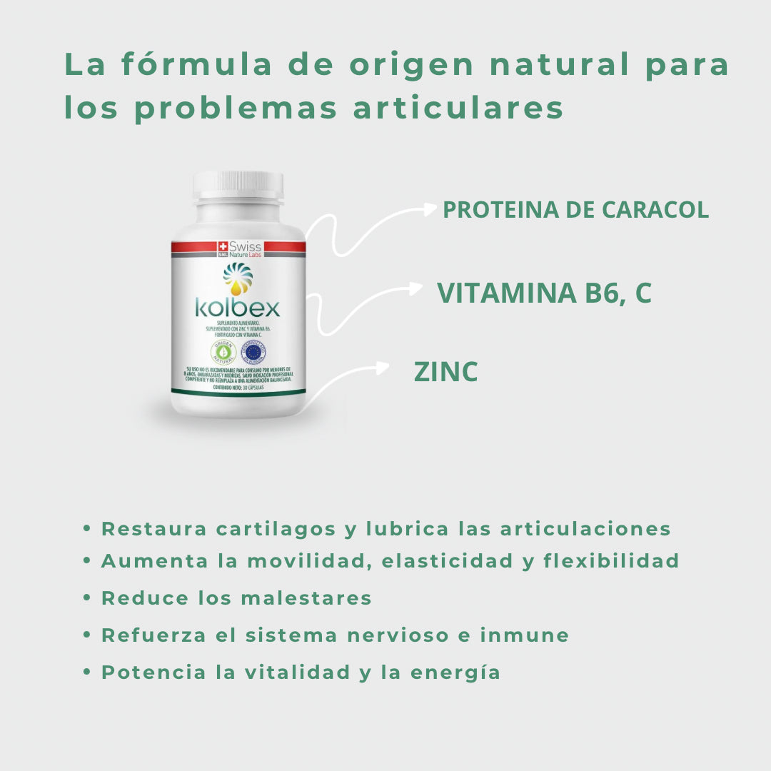 Kolbex Proteína de Caracol + Vitaminas 30 Cápsulas
